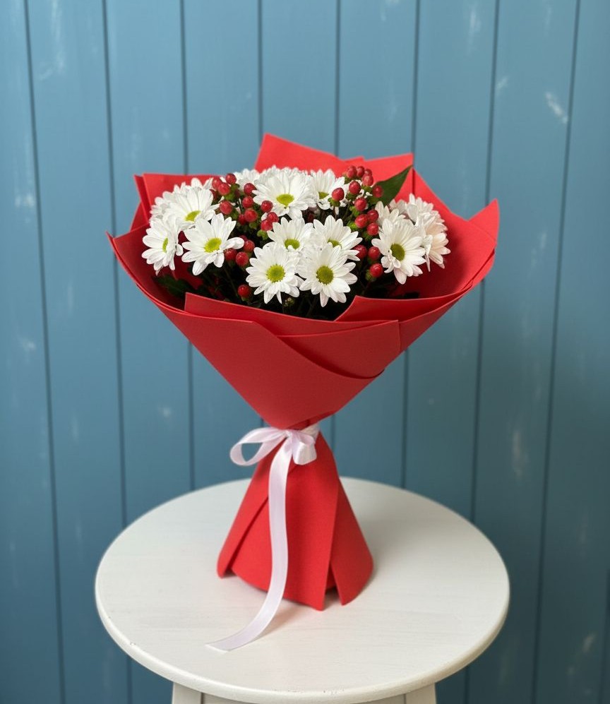 Букет цветов из: Хризантемы в Каргате