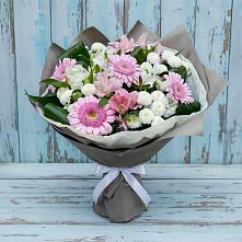 Букет цветов из:  Герберы, Альстромерии и Хризантемы в Каргате