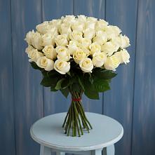 Букет 51 Белая роза Эдлесс Лав в Каргате