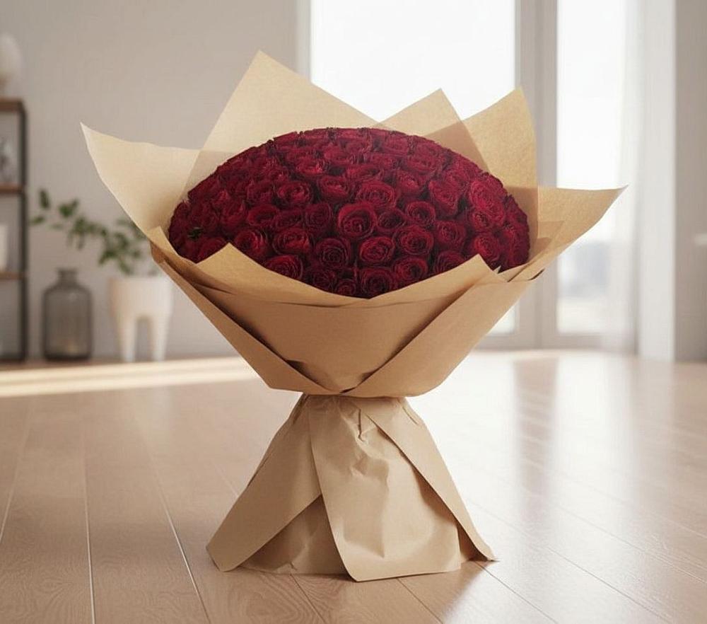 Букет 101 Красная роза в Каргате